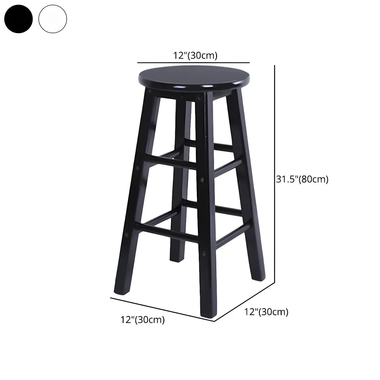 Rustic Round Wood Bar Stool