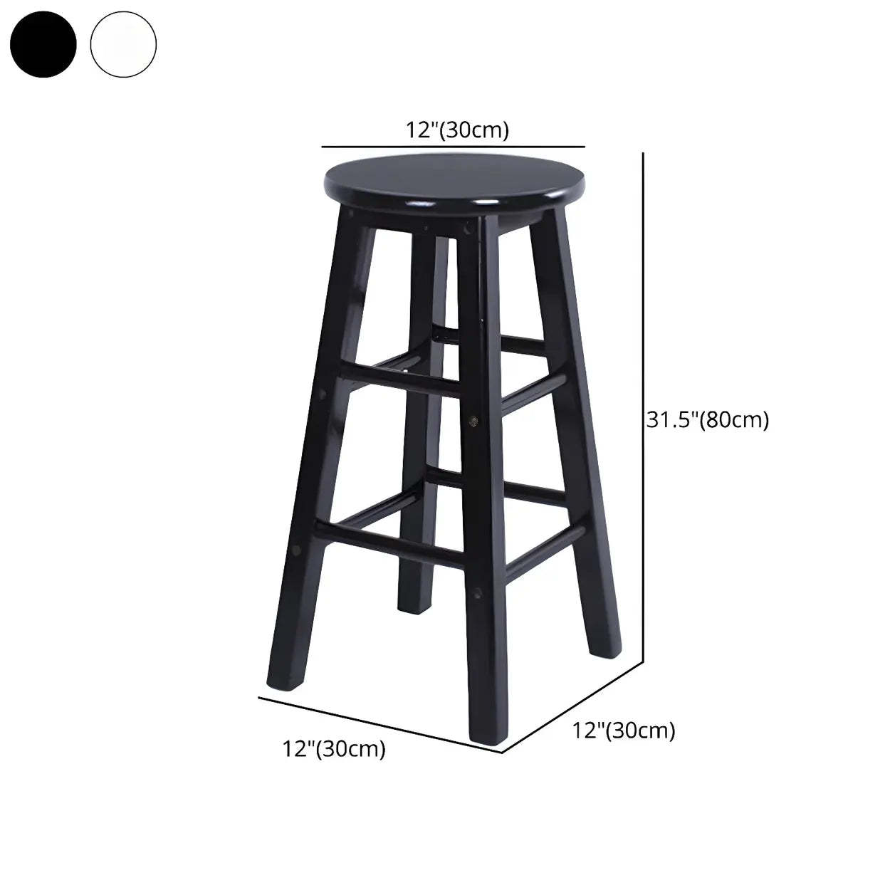 Rustic Round Wood Bar Stool