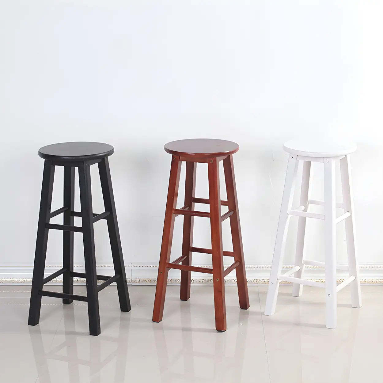 Rustic Round Wood Bar Stool
