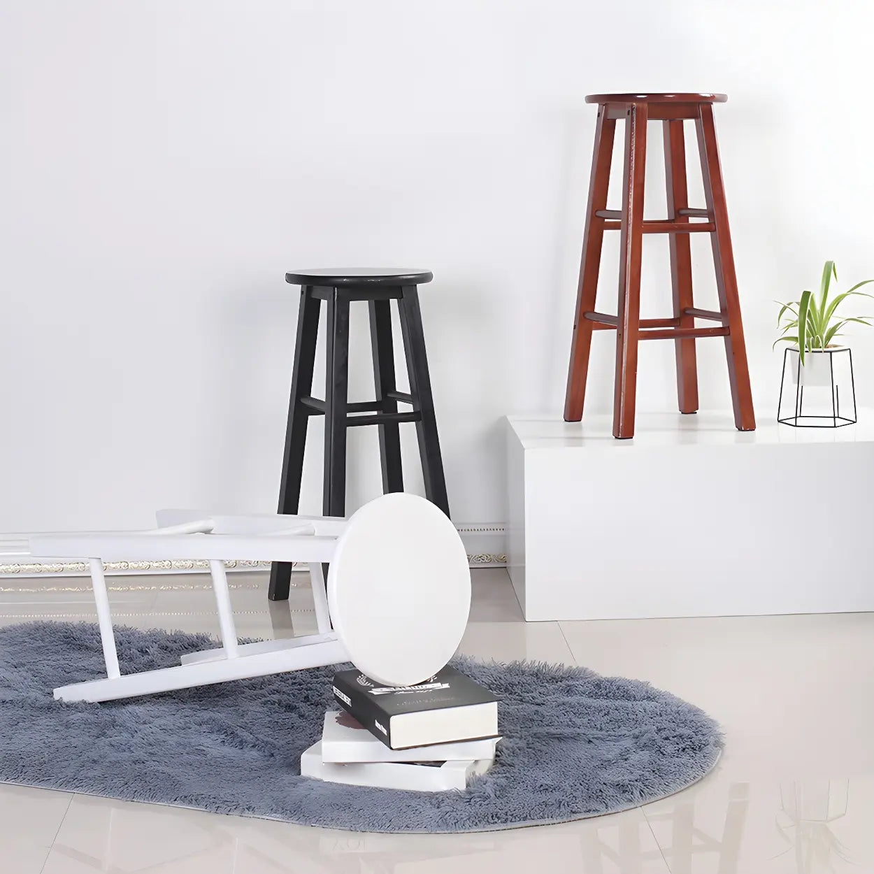 Rustic Round Wood Bar Stool