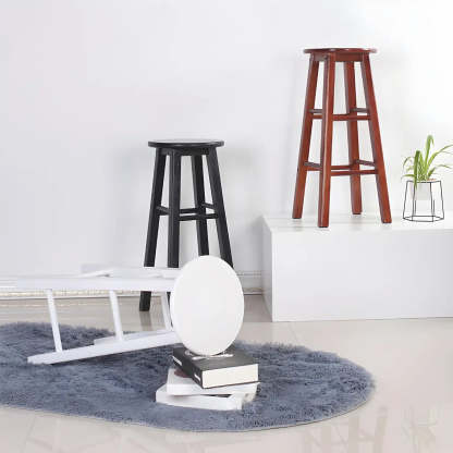 Rustic Round Wood Bar Stool