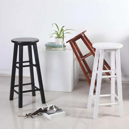 Rustic Round Wood Bar Stool