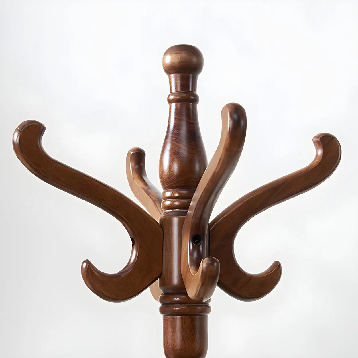 Rustic Brown Wood Freestanding Entryway Hall Tree — Dark Brown