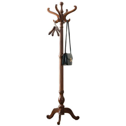 Rustic Brown Wood Freestanding Entryway Hall Tree
