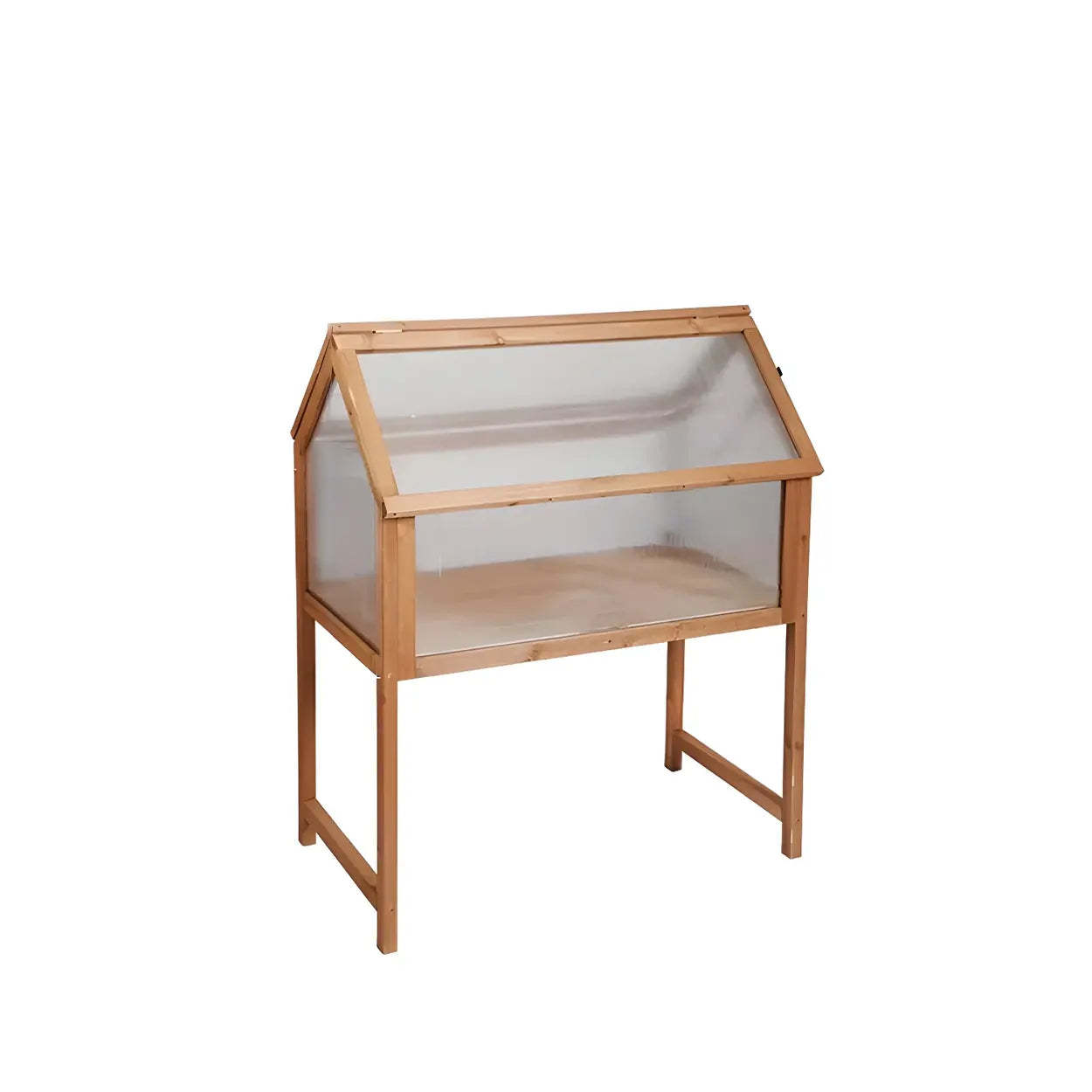 Rustic Wood Compact Mini Greenhouse Balcony Plant Stand