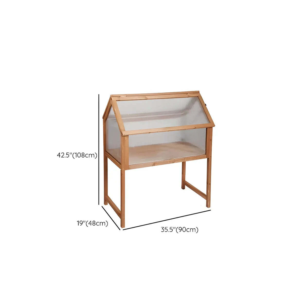 Rustic Wood Compact Mini Greenhouse Balcony Plant Stand