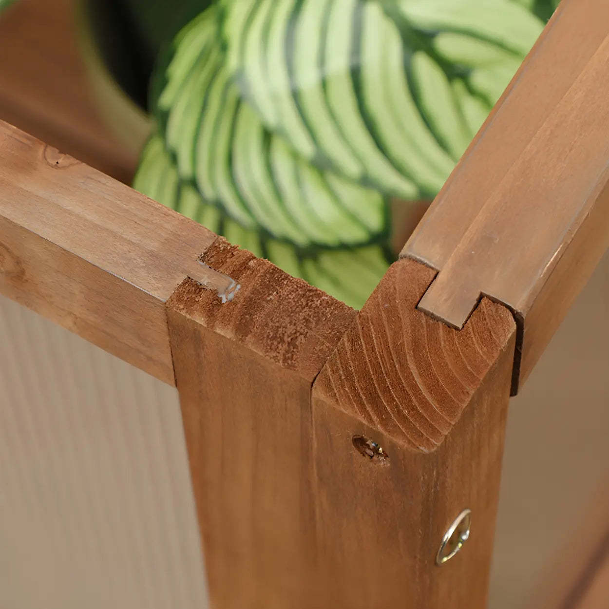 Rustic Wood Compact Mini Greenhouse Balcony Plant Stand