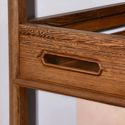 Rustic Wood Vertical 5-Shelf Open Bookshelf