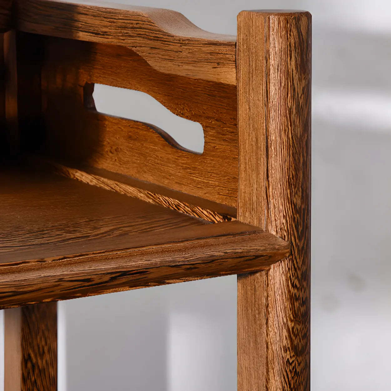 Rustic Wood Vertical 5-Shelf Open Bookshelf