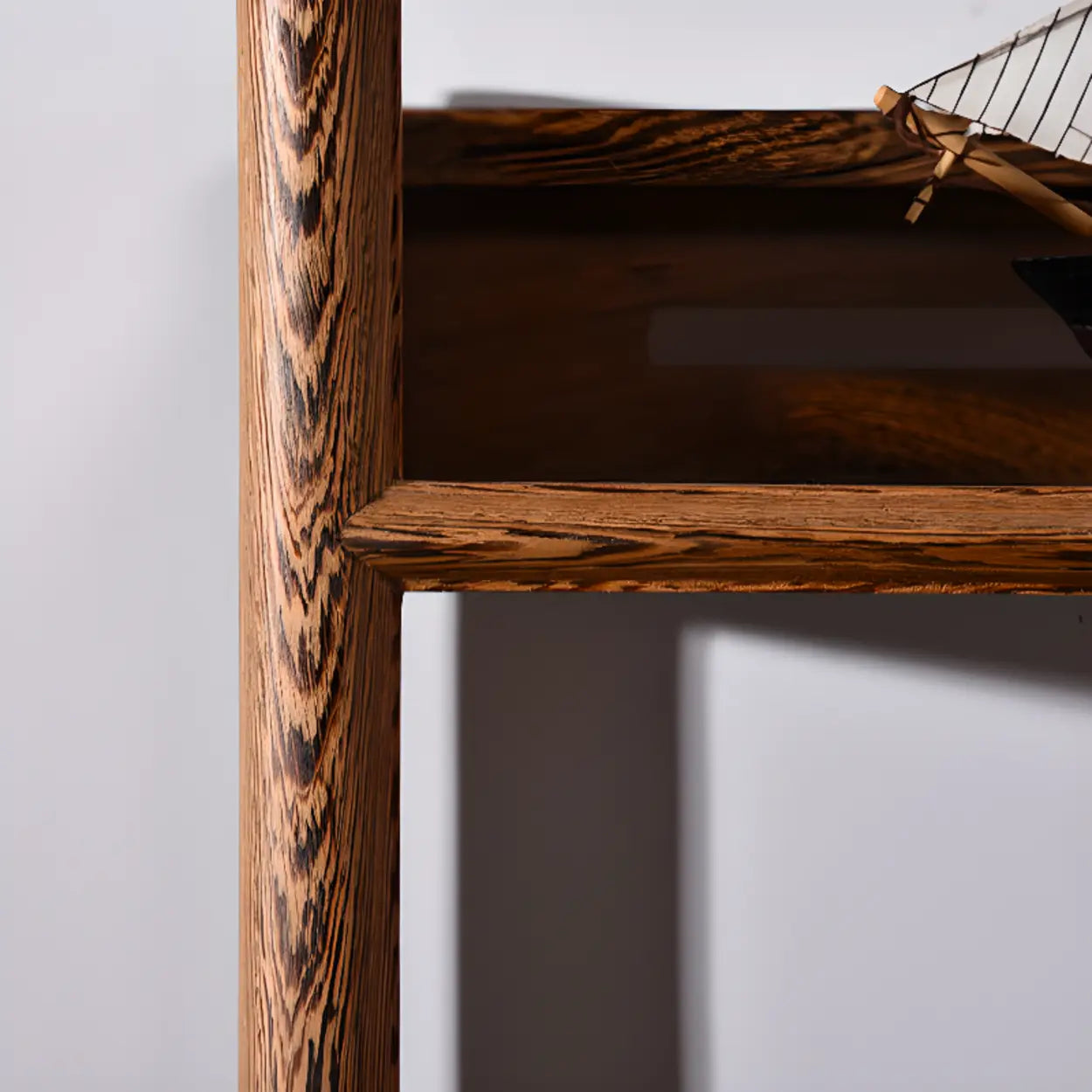 Rustic Wood Vertical 5-Shelf Open Bookshelf