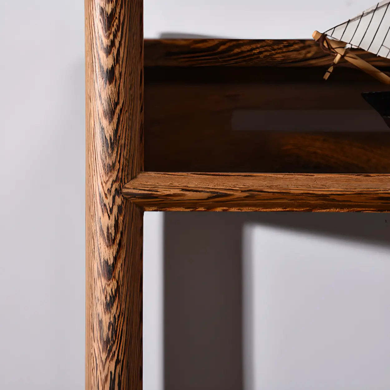 Rustic Wood Vertical 5-Shelf Open Bookshelf