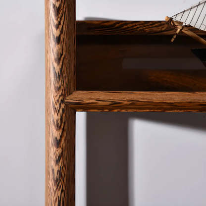 Rustic Wood Vertical 5-Shelf Open Bookshelf