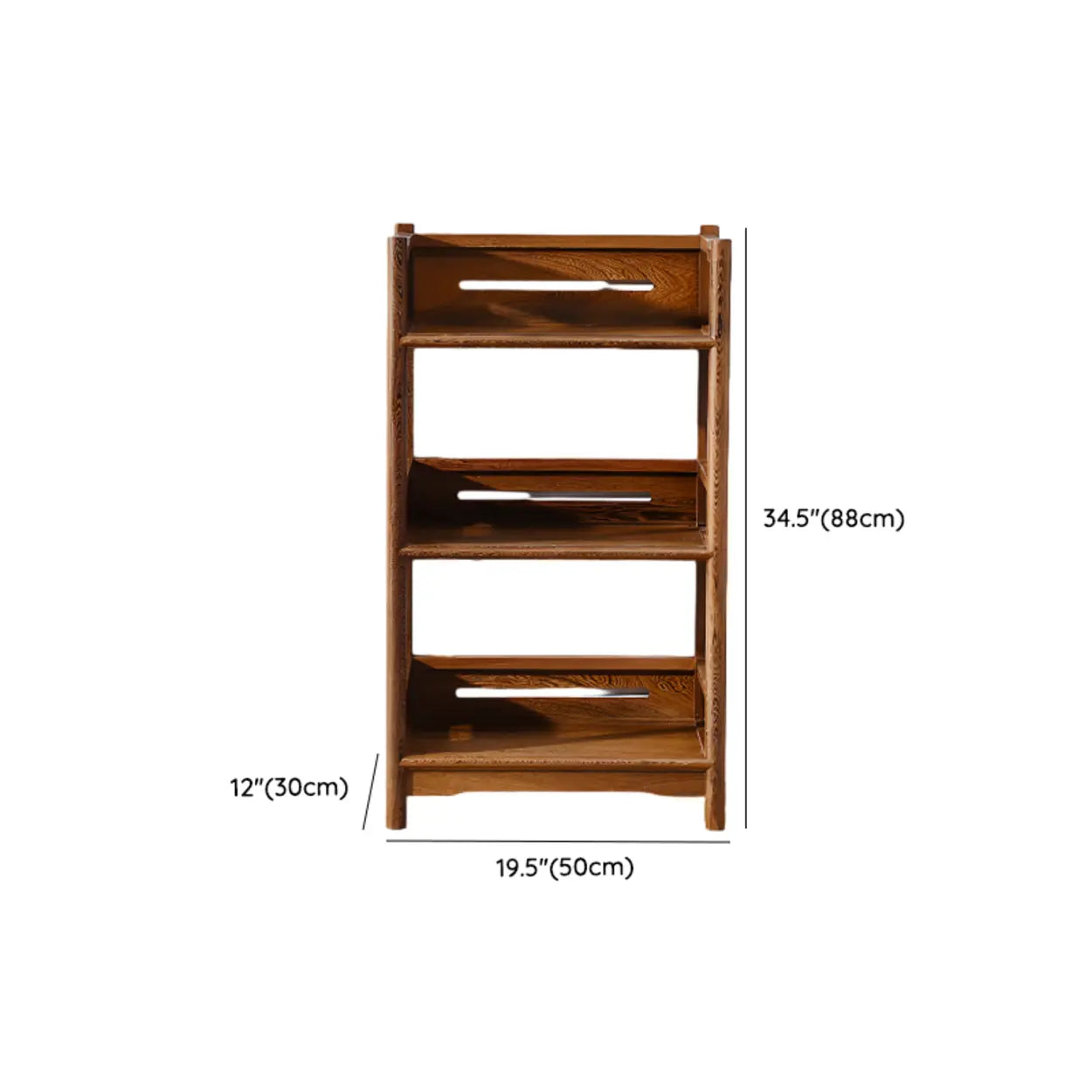 Rustic Wood Vertical 5-Shelf Open Bookshelf