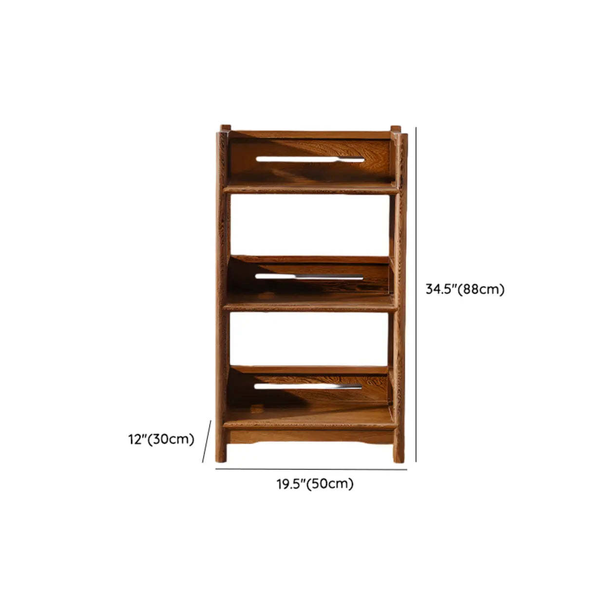 Rustic Wood Vertical 5-Shelf Open Bookshelf