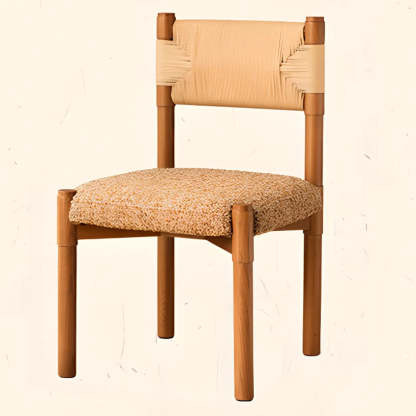 Rustic Woven Rope Wood Armless Dining Chair