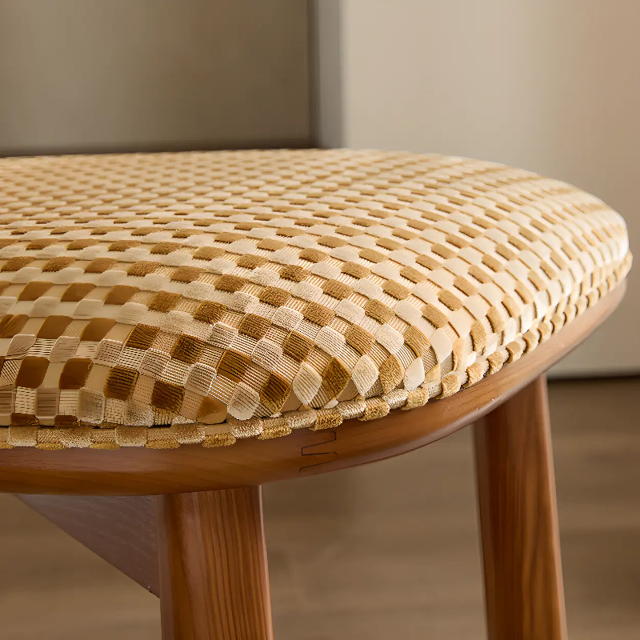 Rustic Woven Open Back Wood Dining Chair