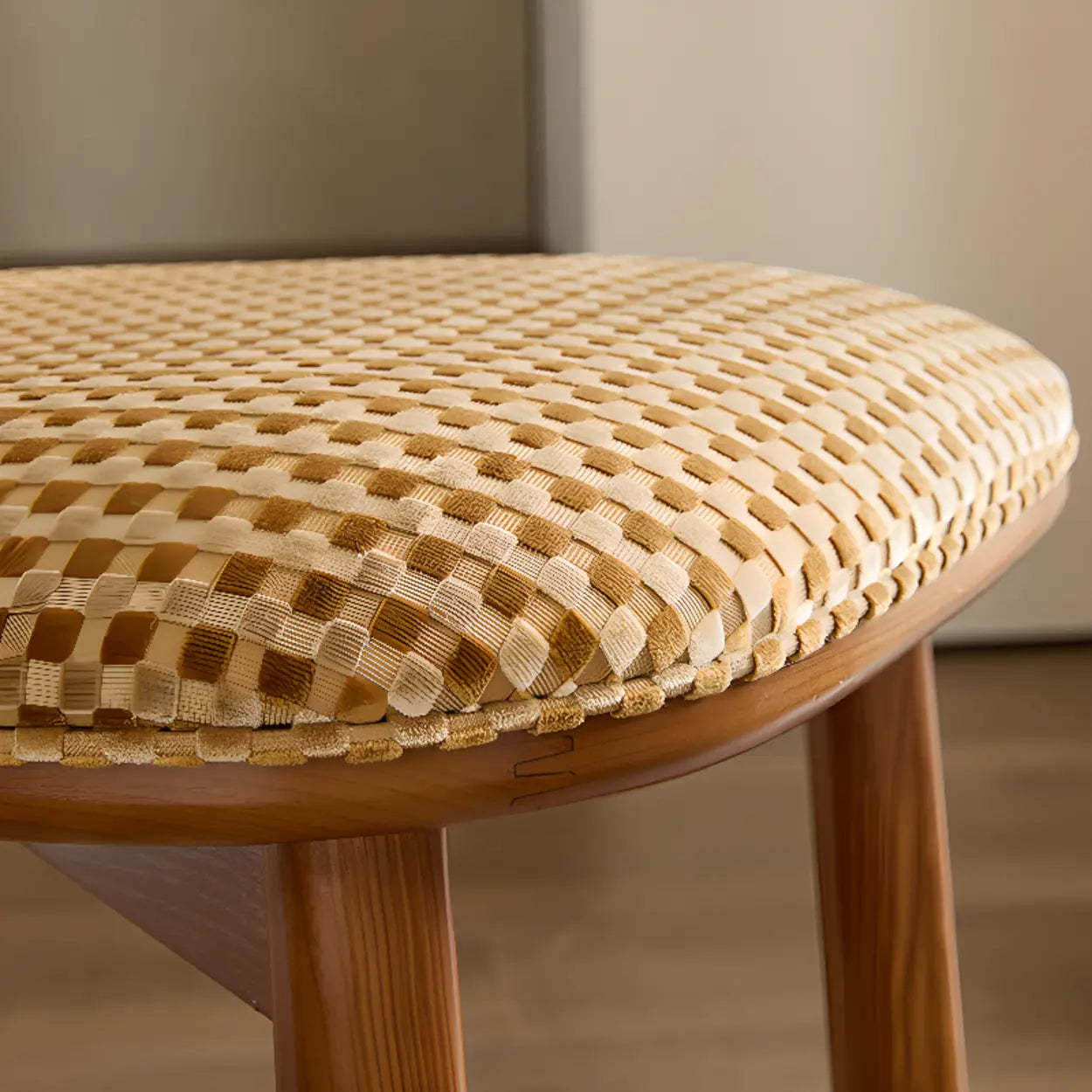 Rustic Woven Open Back Wood Dining Chair