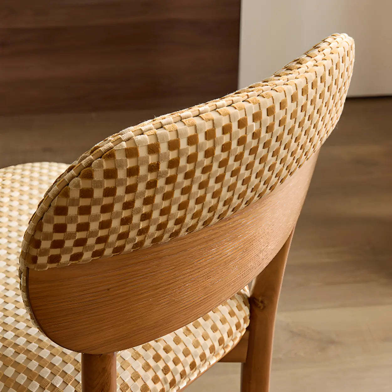 Rustic Woven Open Back Wood Dining Chair