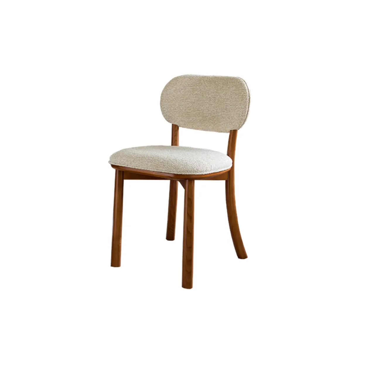 Rustic Woven Open Back Wood Dining Chair — off-white / Walnut