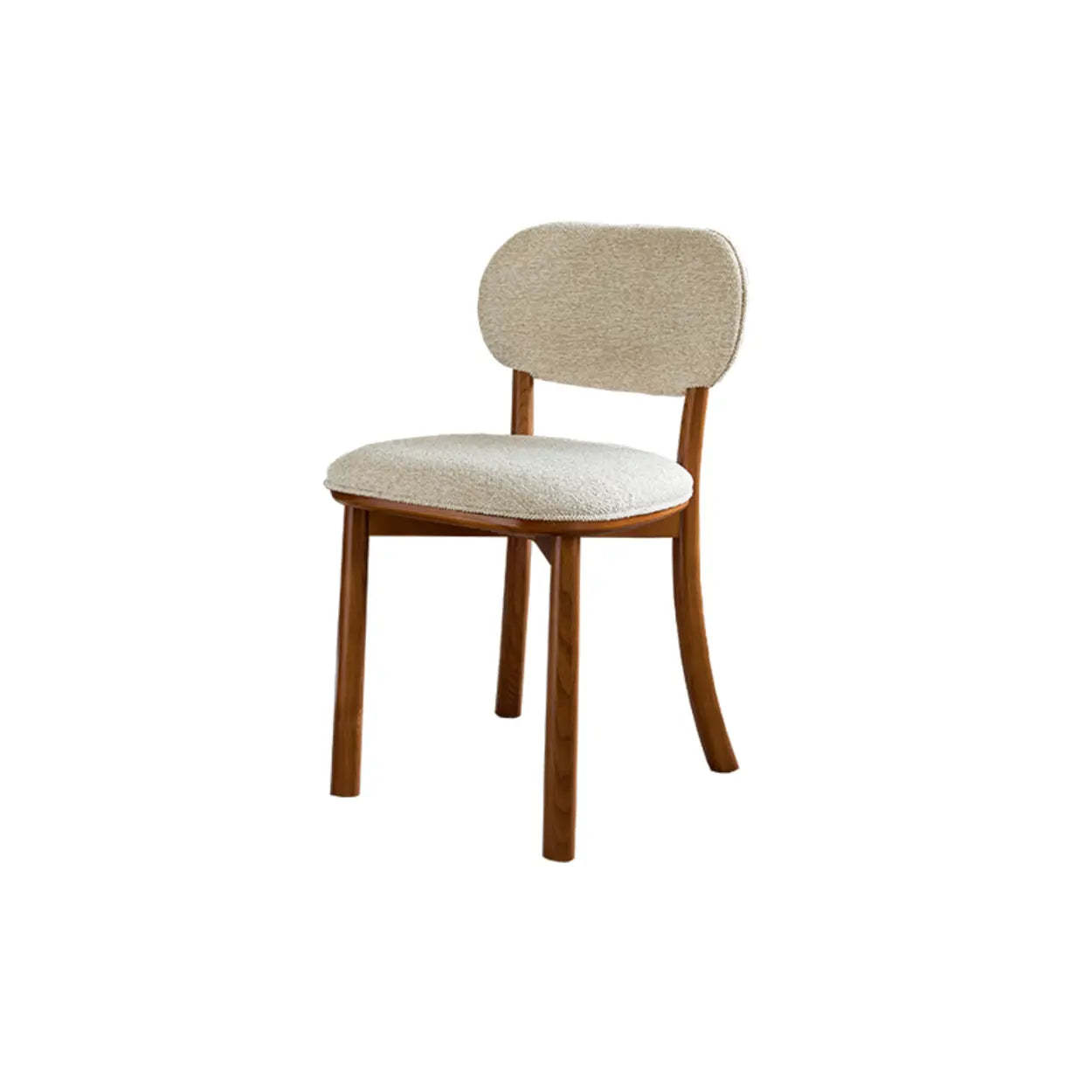 Rustic Woven Open Back Wood Dining Chair — off-white / Walnut