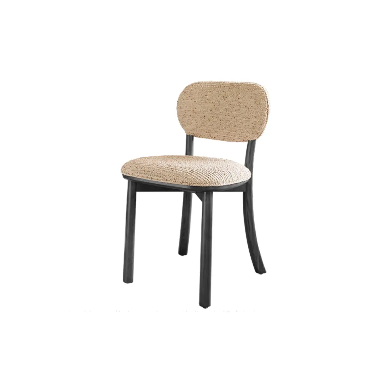 Rustic Woven Open Back Wood Dining Chair — Yellow / Walnut