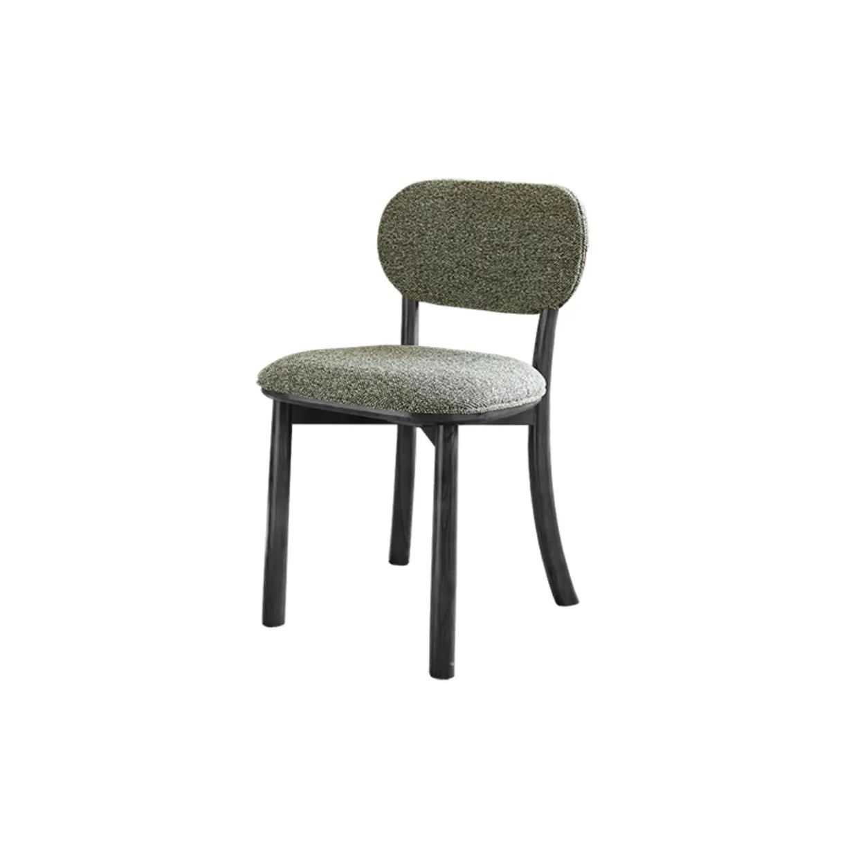 Rustic Woven Open Back Wood Dining Chair — Green / Black