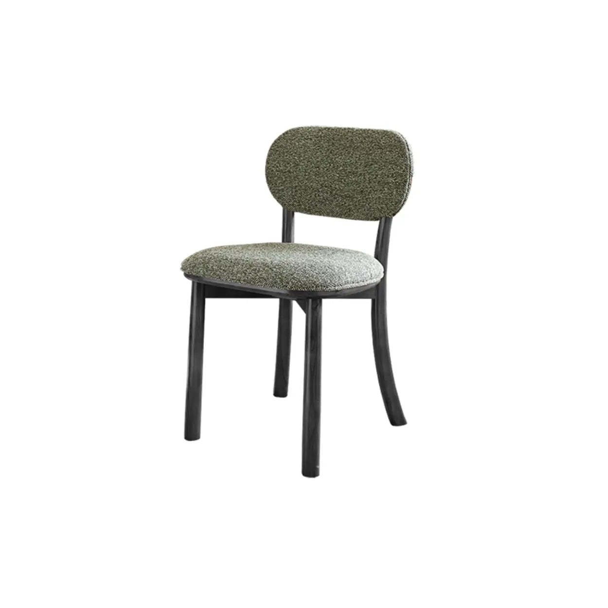 Rustic Woven Open Back Wood Dining Chair — Green / Black