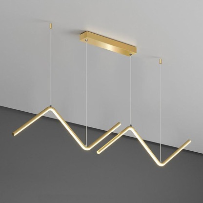LED 2-Light Wave Dimmable Modern Kitchen Pendant Light