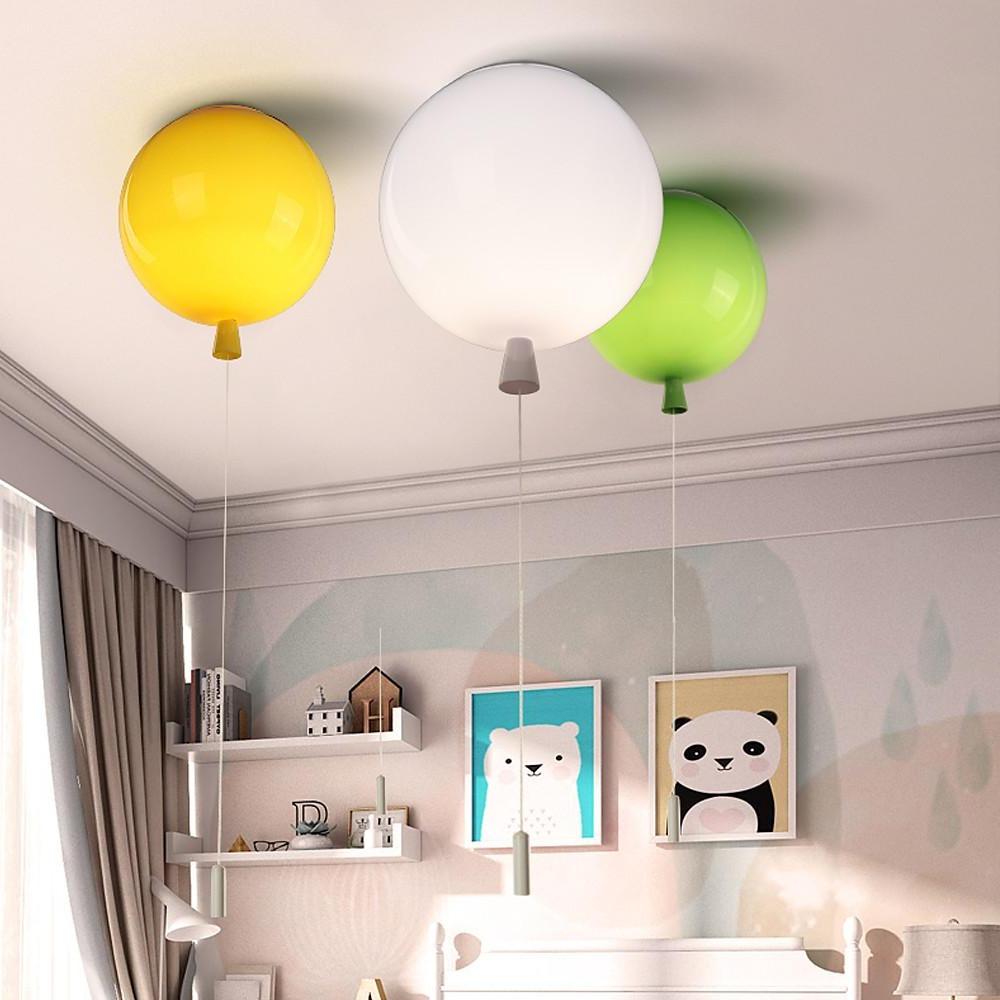 Modern hot-air-balloon novelty synthetic flush mount lighting — 8" Diameter / Warm White (3000K) / Yellow
