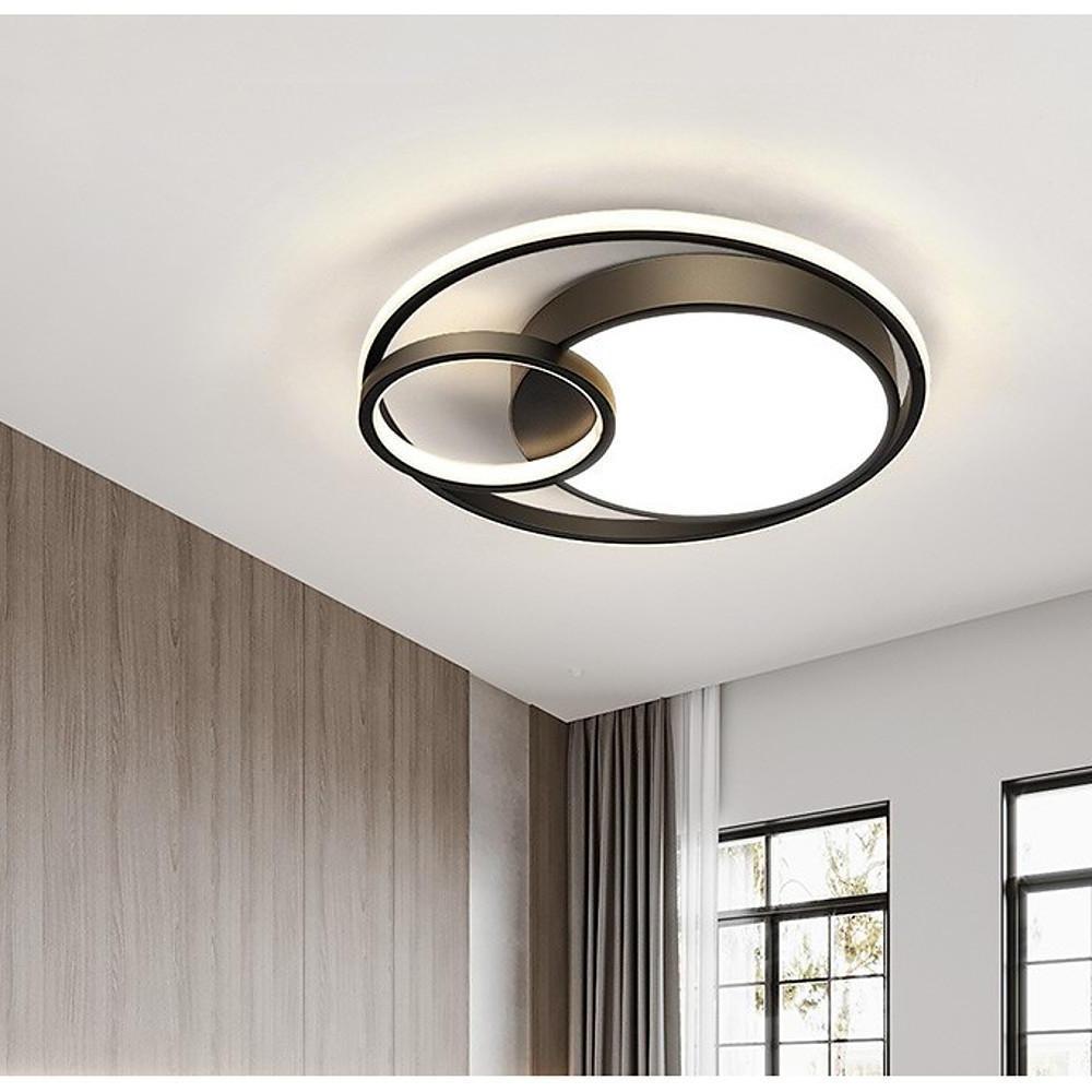 3 Circle Metal Artistic LED Flush Mount Ceiling Light for Bedroom-Lighom