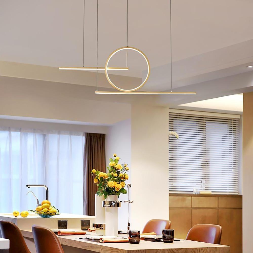 Circle Linear Design LED Modern Chandelier Hanging Ceiling Lights-Lighom