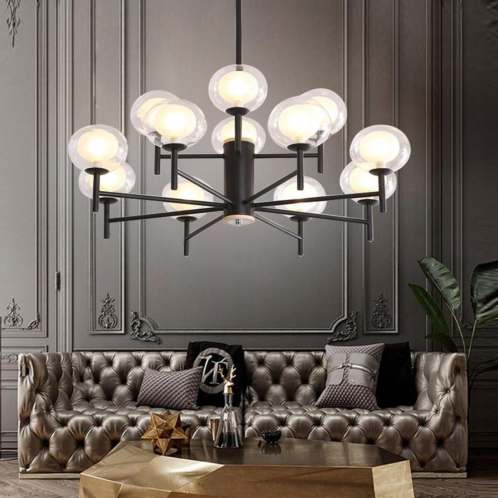 Lighom modern sputnik bulbs metal chandeliers — Warm White (3000K) / Brushed Gold