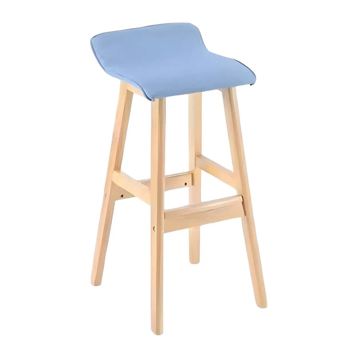 Saddle Faux Leather Low-Back Wood Bar Stool — Coffee / 1 Piece