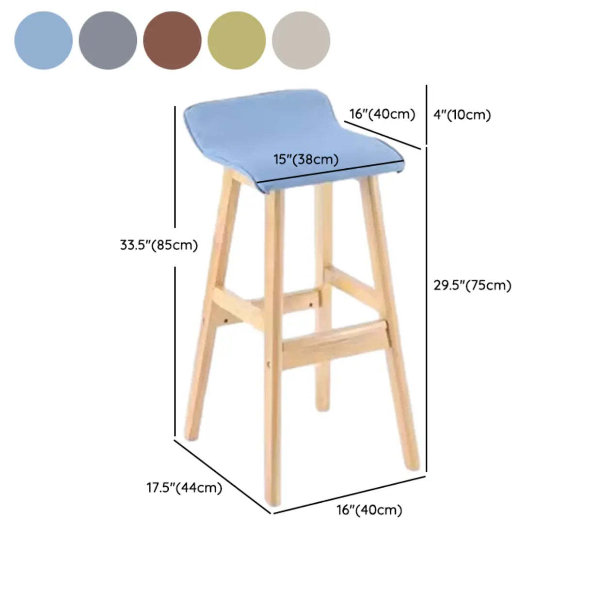 Saddle Faux Leather Low-Back Wood Bar Stool