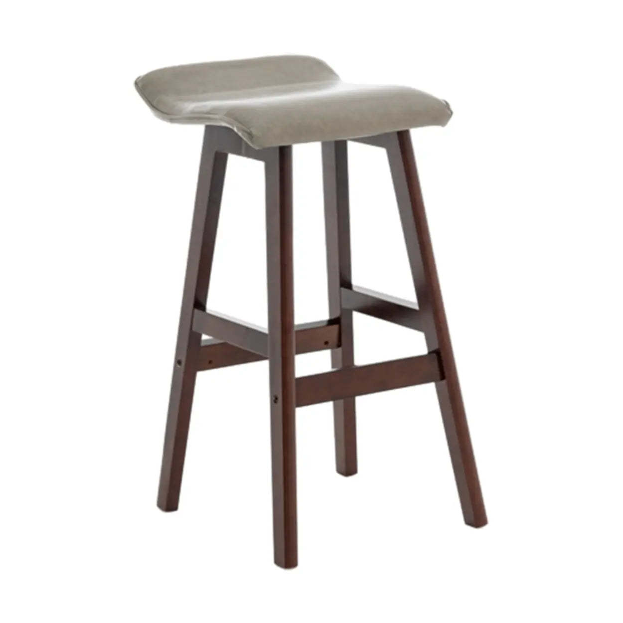 Saddle Faux Leather Low-Back Wood Bar Stool — Ginger / 6 Piece Set