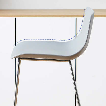 Saddle Low-Back Metal Sled Bar Stool — Silver / Yellow