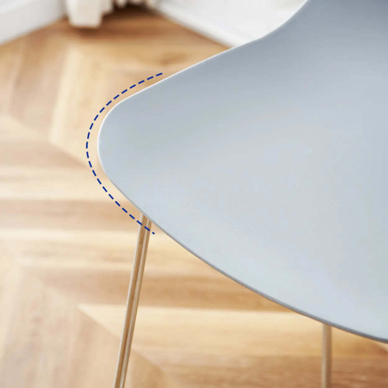 Saddle Low-Back Metal Sled Bar Stool — White / Gray
