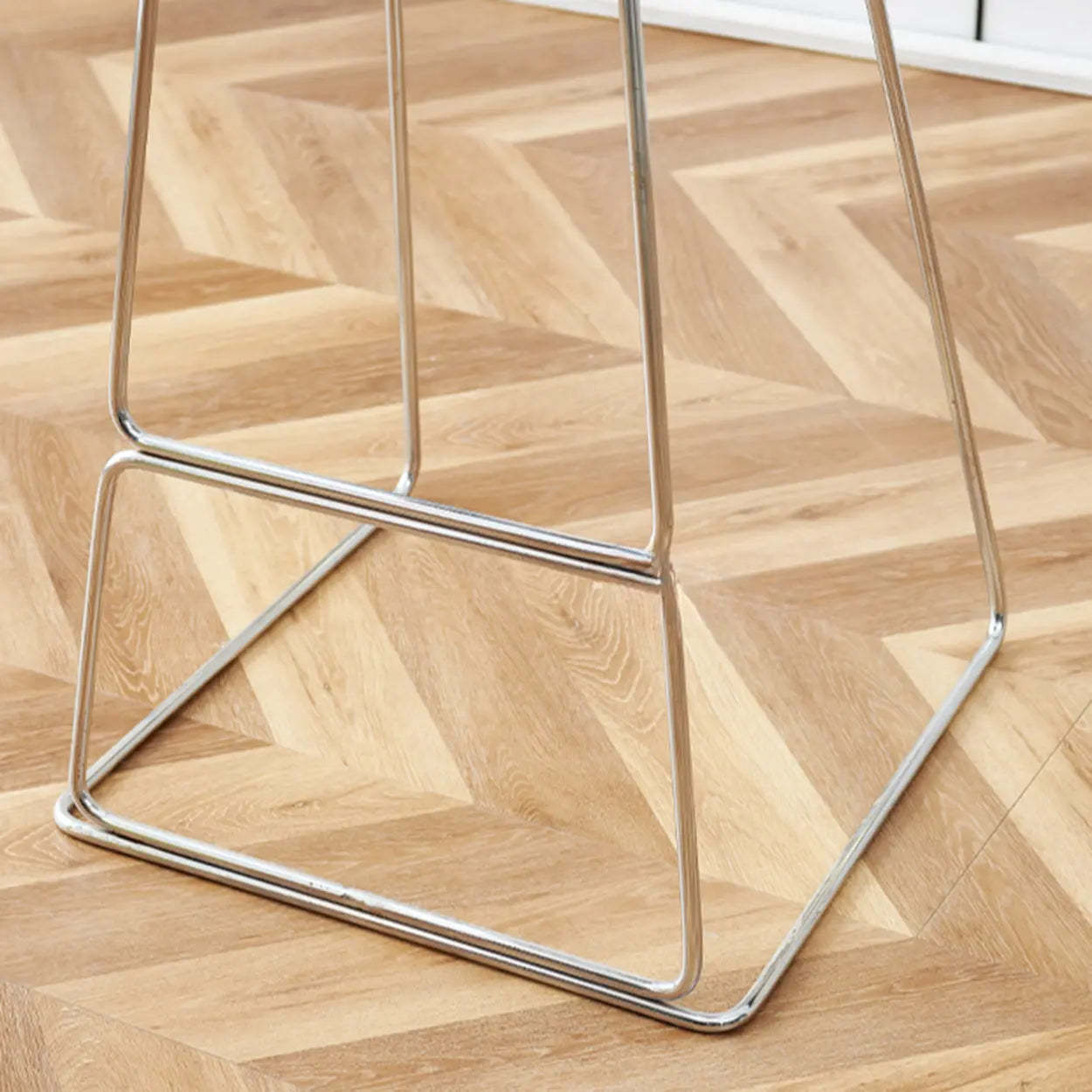 Saddle Low-Back Metal Sled Bar Stool — White / Green