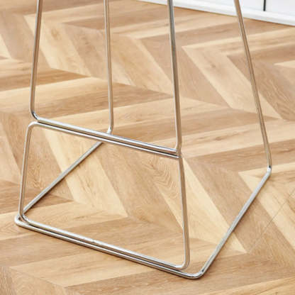 Saddle Low-Back Metal Sled Bar Stool — White / Green