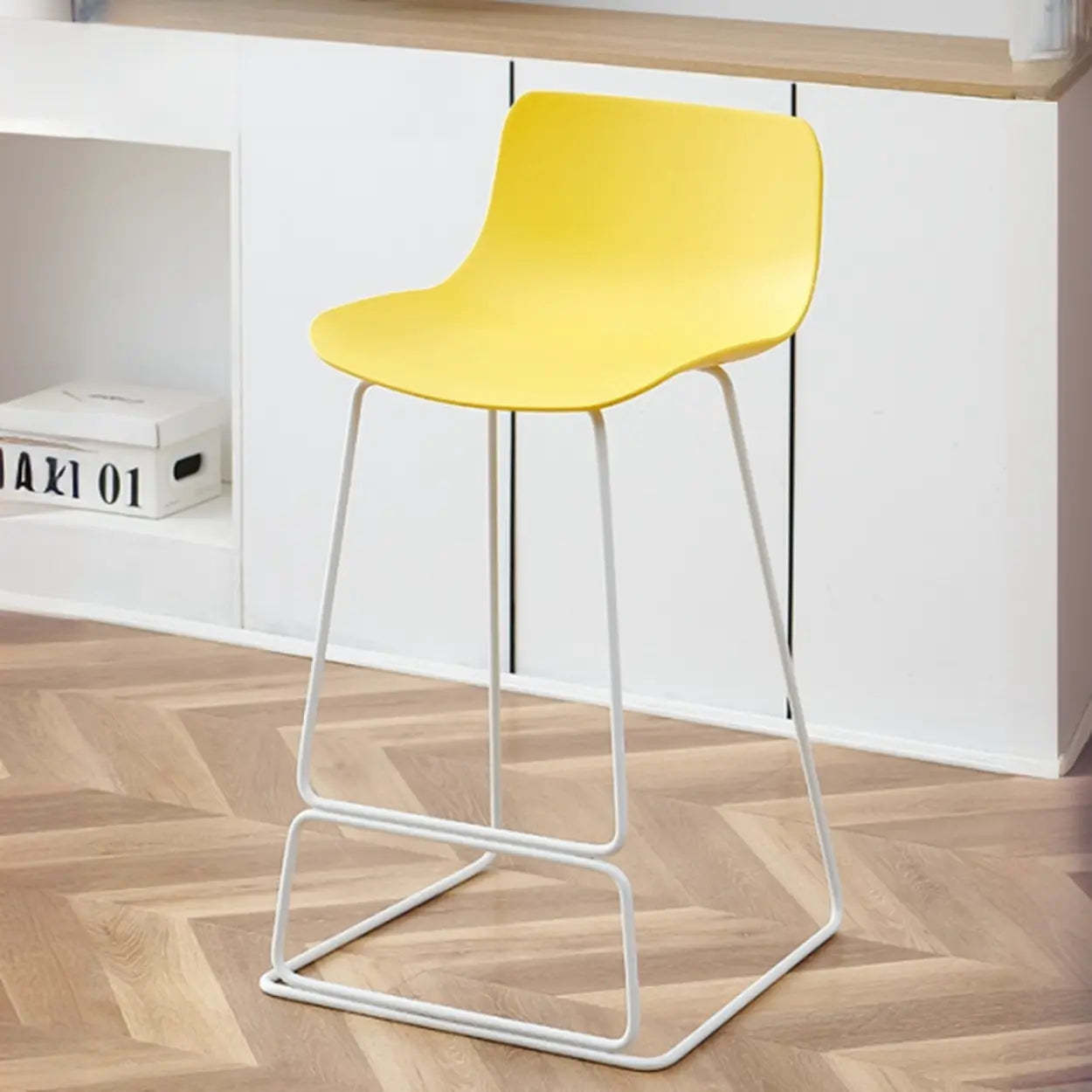 Saddle Low-Back Metal Sled Bar Stool