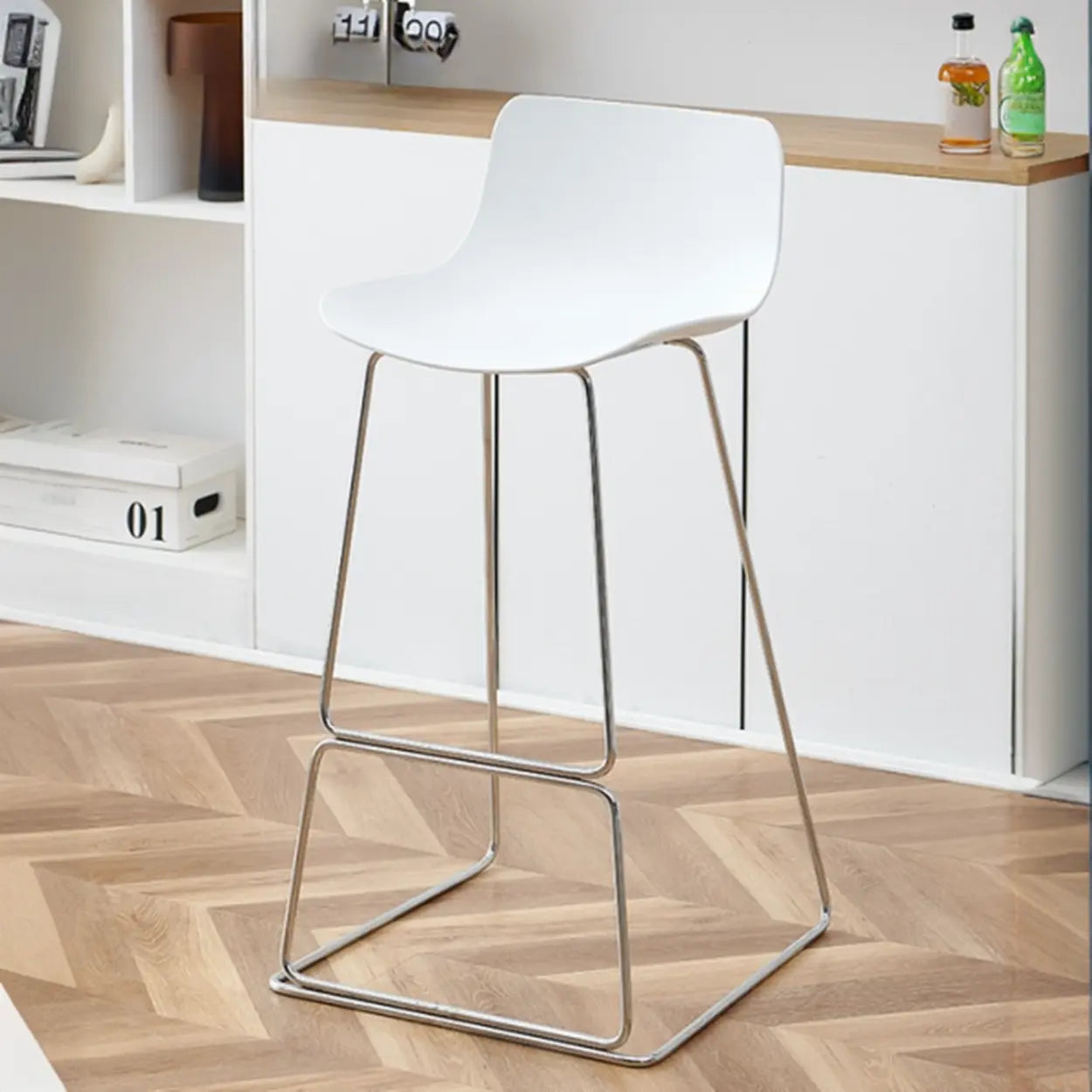 Saddle Low-Back Metal Sled Bar Stool