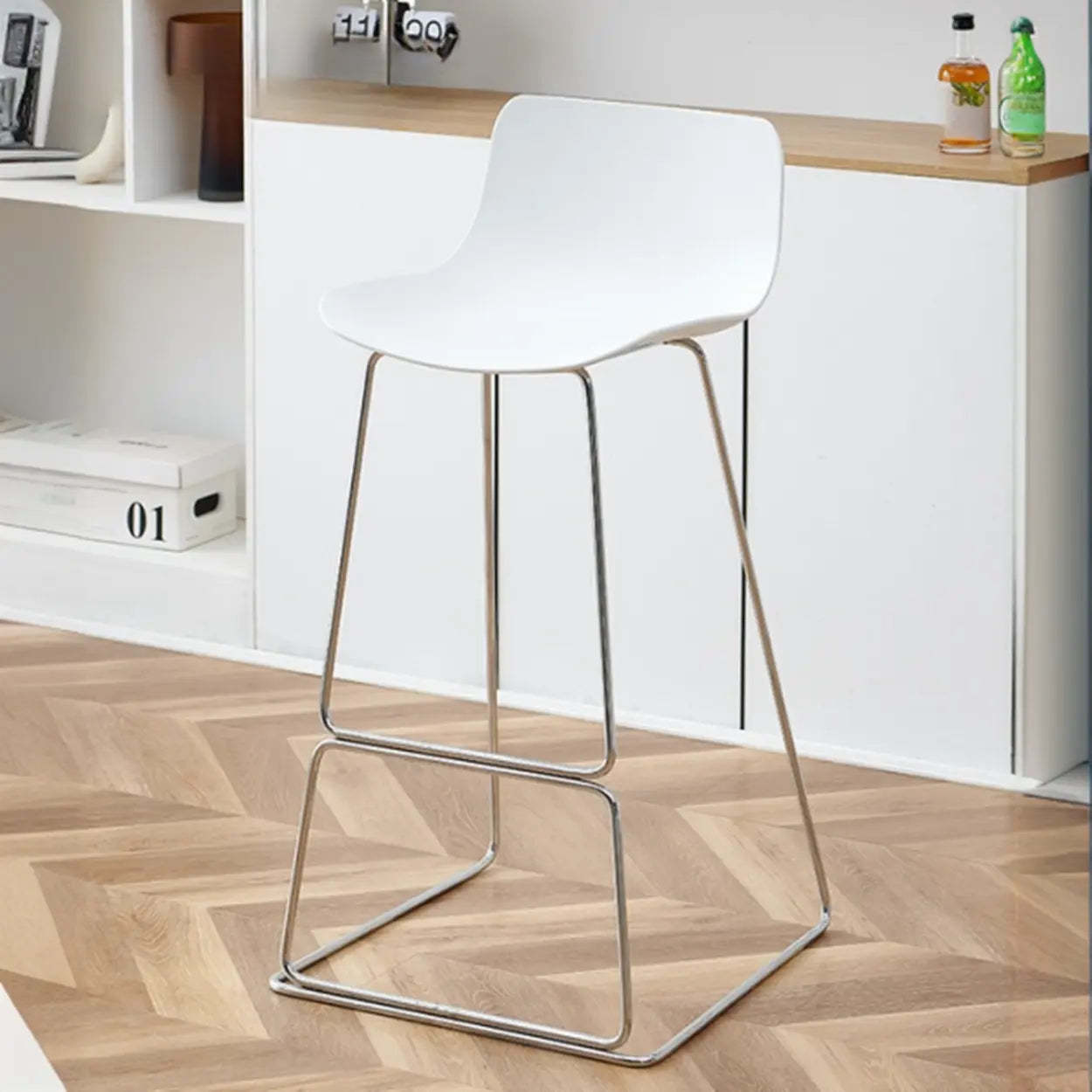 Saddle Low-Back Metal Sled Bar Stool