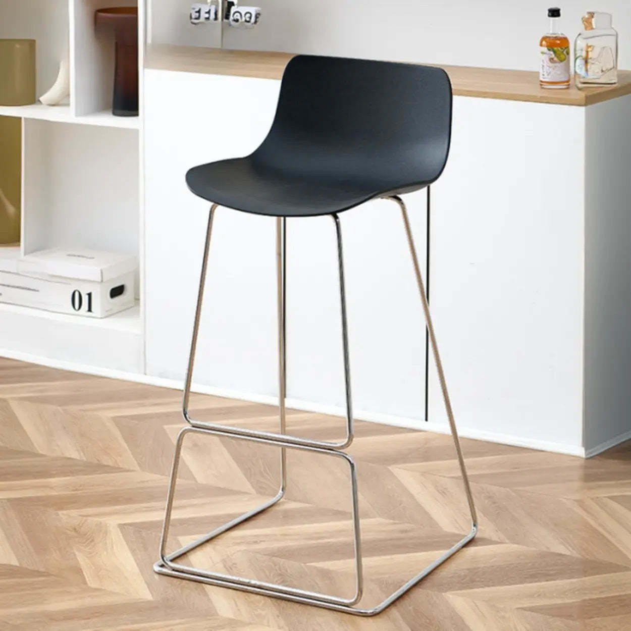 Saddle Low-Back Metal Sled Bar Stool