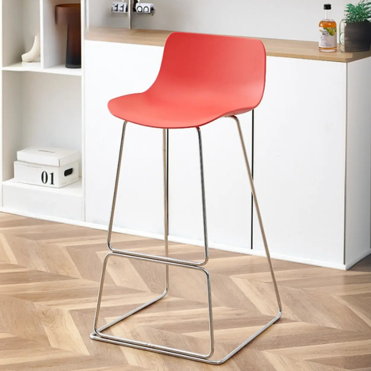 Saddle Low-Back Metal Sled Bar Stool