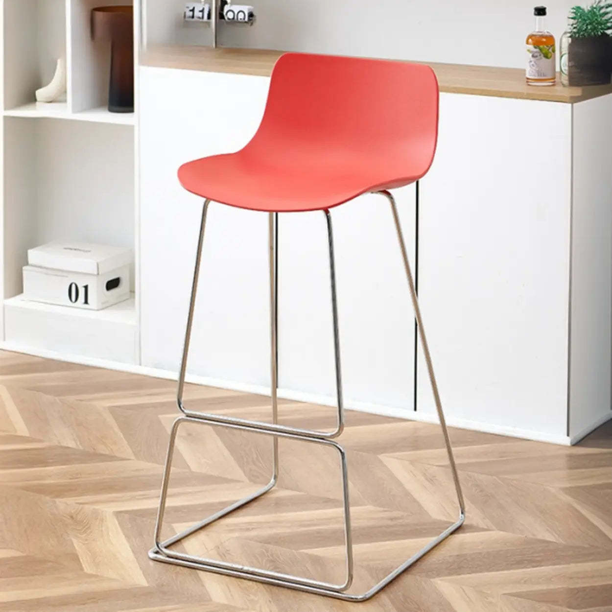 Saddle Low-Back Metal Sled Bar Stool