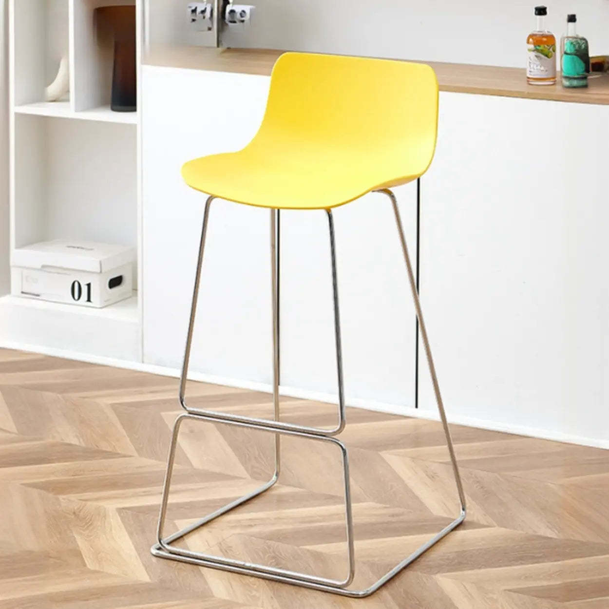 Saddle Low-Back Metal Sled Bar Stool