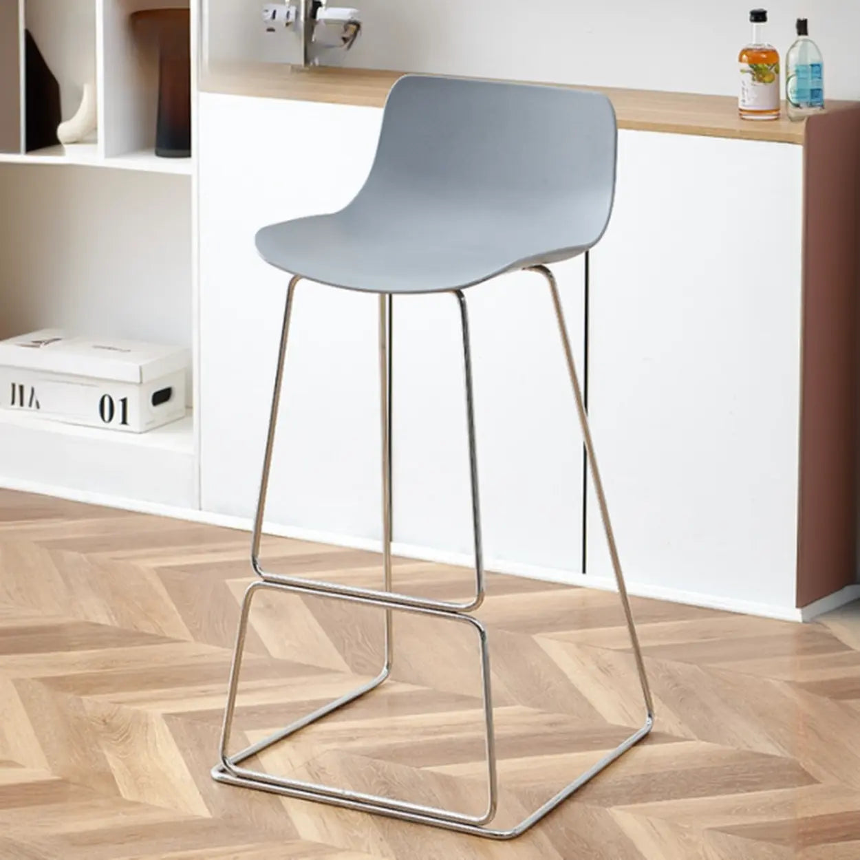 Saddle Low-Back Metal Sled Bar Stool