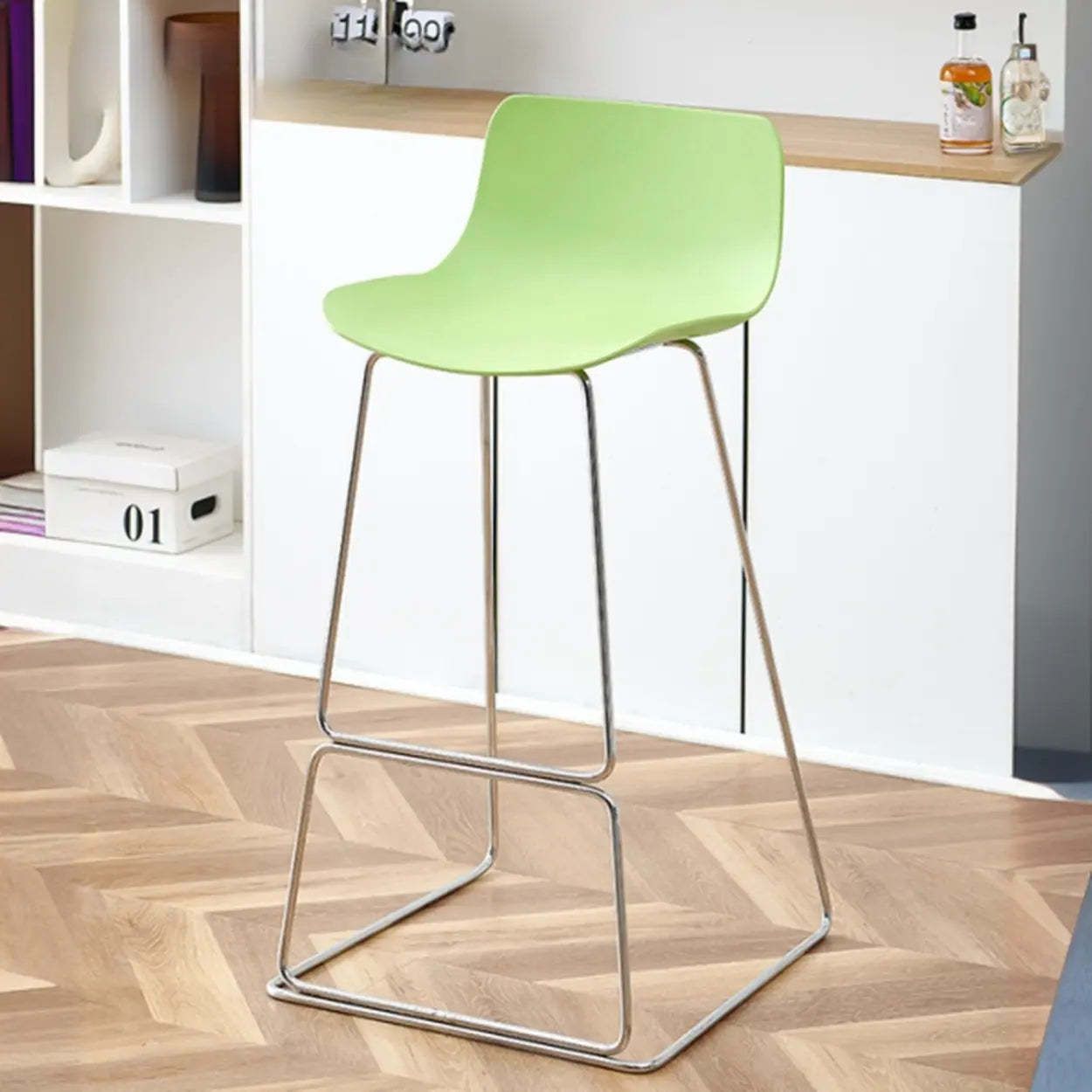 Saddle Low-Back Metal Sled Bar Stool