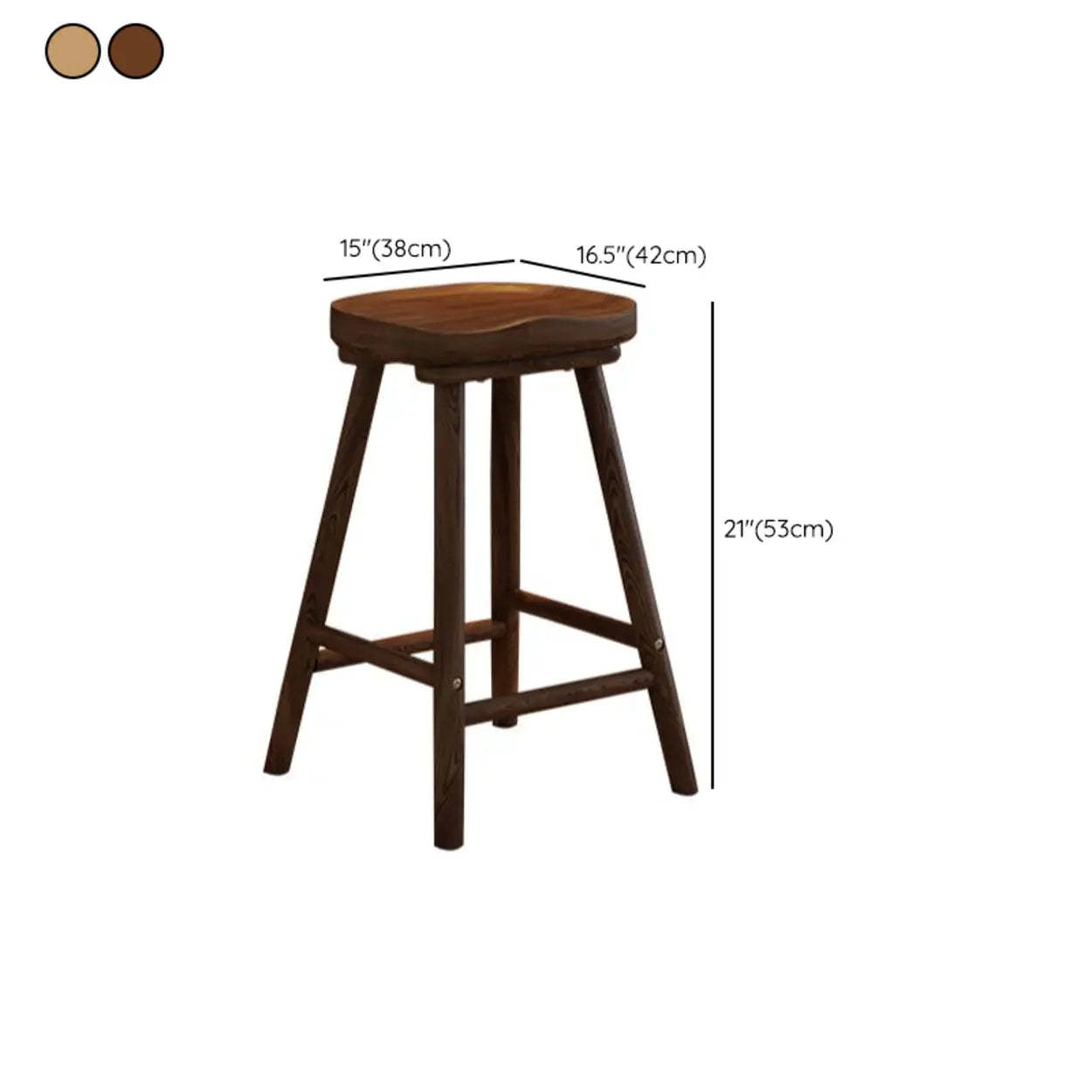 Saddle Rubberwood Backless Bar Stool with Footrest