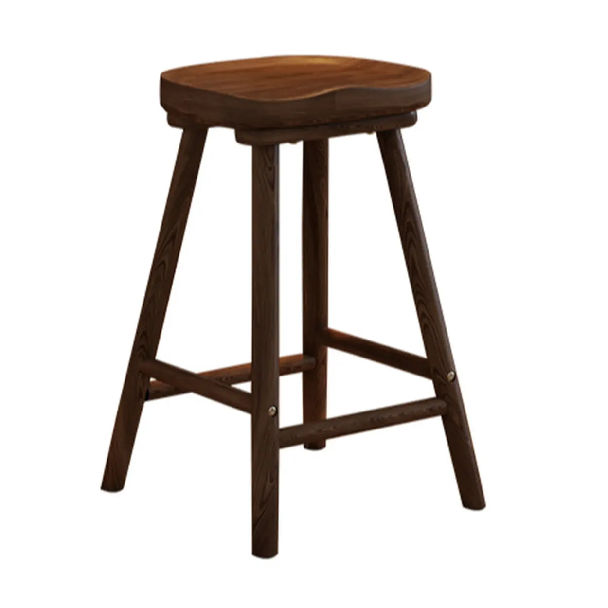Saddle Rubberwood Backless Bar Stool with Footrest